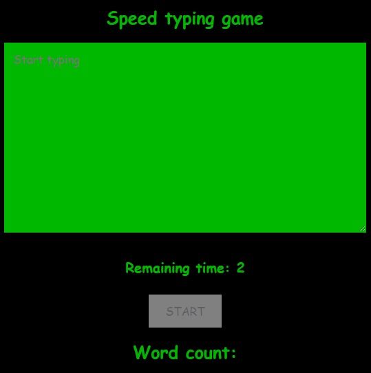 Speed typing game
